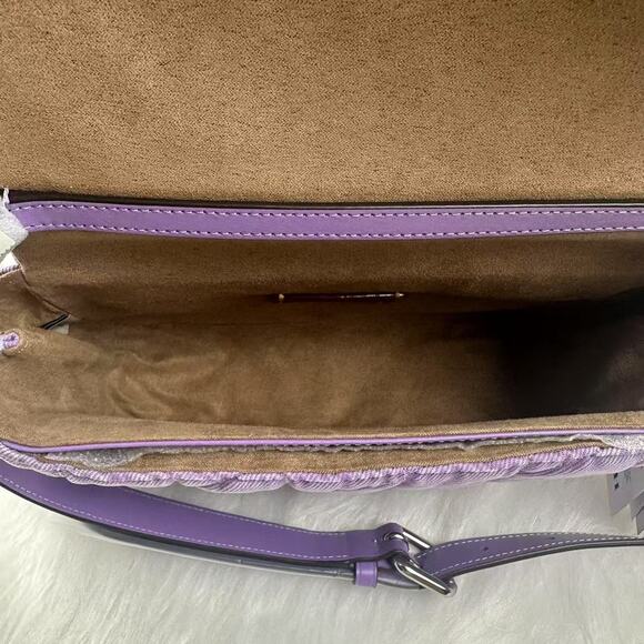 Coach Quinn Bag Shoulder/Crossbody In Denim and Leather/Silver/Iris CBR15 NWT - Picture 8 of 10